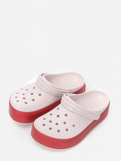 platform crocs rainbow