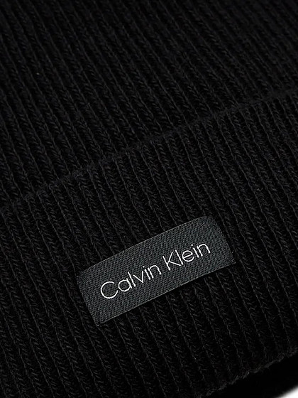 CALVIN KLEIN Moteriška kepurė su vilna ir kašmyru, Essential Knit Beanie