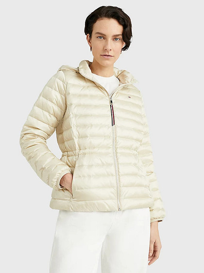 TOMMY HILFIGER Lengva moteriška striukė, QUILTED HOODED