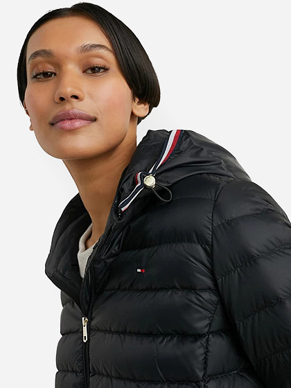 TOMMY HILFIGER Demisezoninė moteriška striukė, DOWN-FILLED HOODED ZIP-THRU