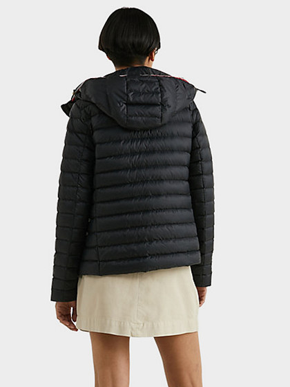 TOMMY HILFIGER Demisezoninė moteriška striukė, DOWN-FILLED HOODED ZIP-THRU