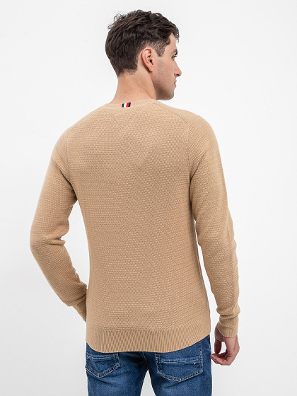TOMMY HILFIGER Vyriškas megztinis, INTERLACED STRUCTURE CREW NECK