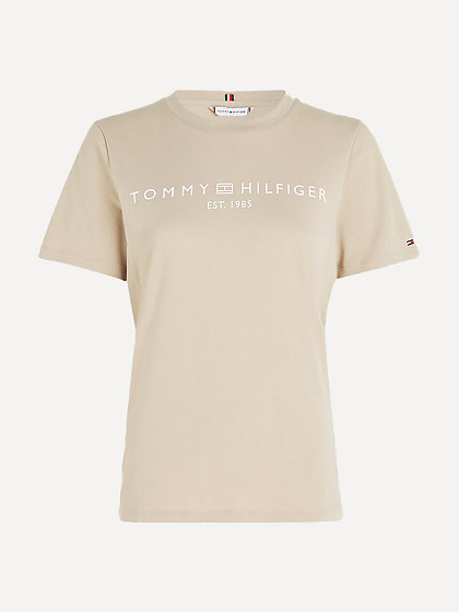 TOMMY HILFIGER Moteriški marškinėliai, SIGNATURE LOGO FLAG EMBROIDERY T-SHIRT