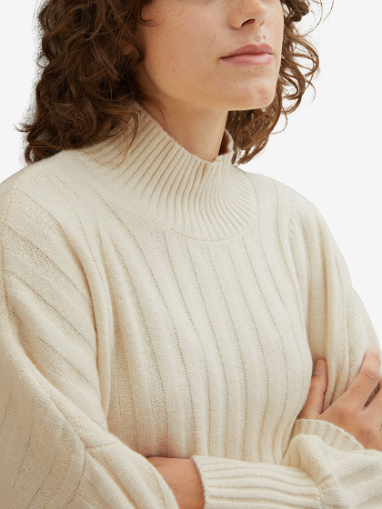 TOM TAILOR Moteriškas megztinis, KNITTED SWEATER IN A RIBBED TEXTURE