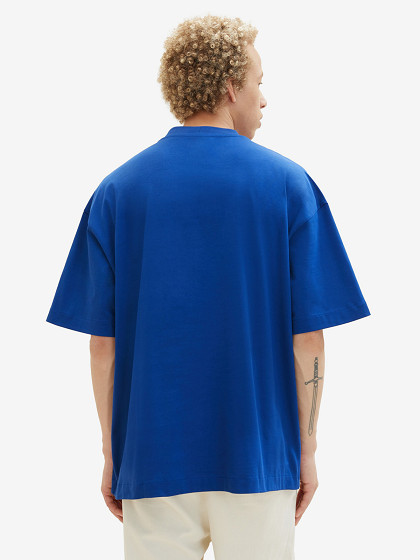 TOM TAILOR DENIM Vyriški marškinėliai, OVERSIZED T-SHIRT WITH APPLICATIONS