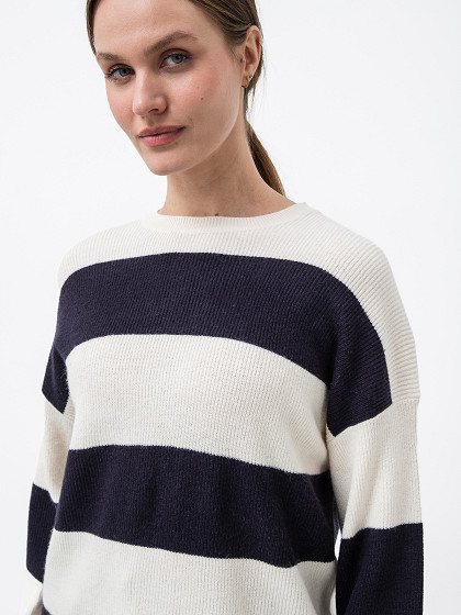 ONLY Moteriškas megztinis, ONLATIA L/S STRIPE PULLOVER KNT NOOS