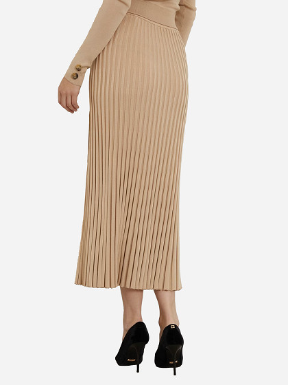 GUESS Moteriškas sijonas, PLEATED LONG SWEATER SKIRT