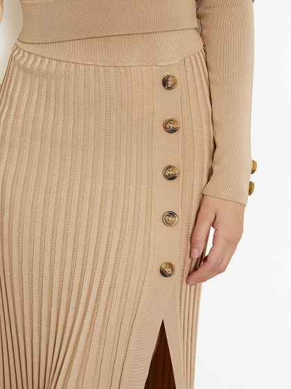 GUESS Moteriškas sijonas, PLEATED LONG SWEATER SKIRT