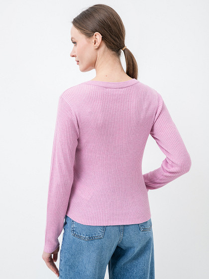 VILA Moteriškas megztinis, VIABELLA RIB L/S KNIT TOP – NOOS