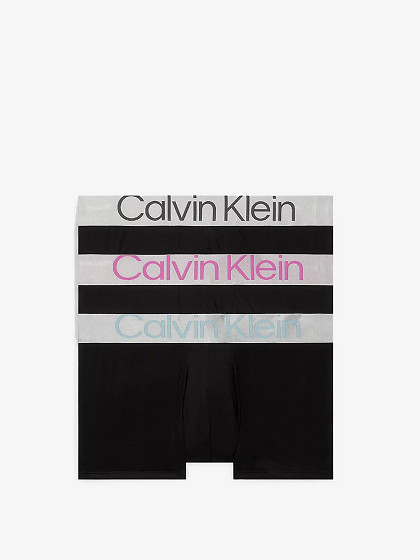 CALVIN KLEIN UNDERWEAR Vyriškos trumpikės, 3vnt., 3 PACK LOW RISE TRUNKS - STEEL MICRO CALVIN KLEIN