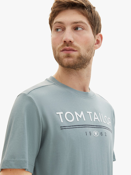 TOM TAILOR Vyriški marškinėliai, T-SHIRT WITH A LOGO PRINT