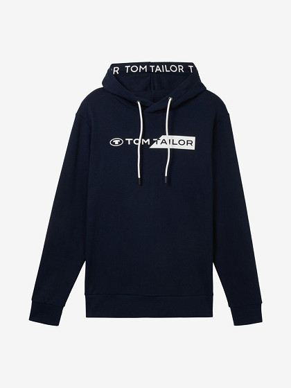 TOM TAILOR Vyriškas džemperis, HOODIE WITH A LOGO PRINT