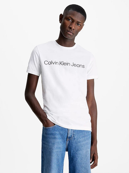 CALVIN KLEIN Vyriški marškinėliai, SLIM ORGANIC COTTON LOGO T-SHIRT CALVIN KLEIN