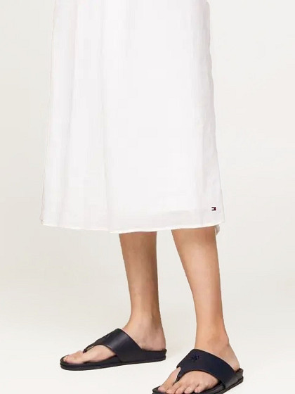 TOMMY HILFIGER Vasarinė moteriška suknelė su linu, LINEN MIDI SLIP DRESS