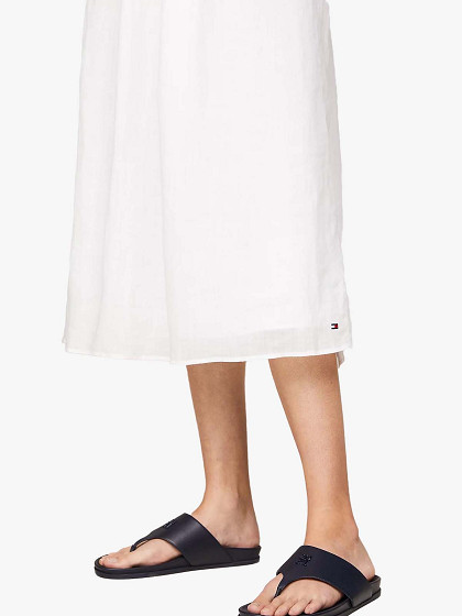 TOMMY HILFIGER Vasarinė moteriška suknelė su linu, LINEN MIDI SLIP DRESS