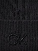 CALVIN KLEIN Moteriška kepurė su vilna ir kašmyru, CK EMBROIDERY FINE RIB BEANIE