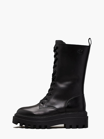 CALVIN KLEIN Moteriški ilgaauliai, FLATFORM LACE UP BOOT MG