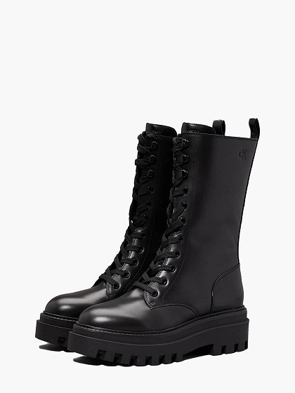 CALVIN KLEIN Moteriški ilgaauliai, FLATFORM LACE UP BOOT MG