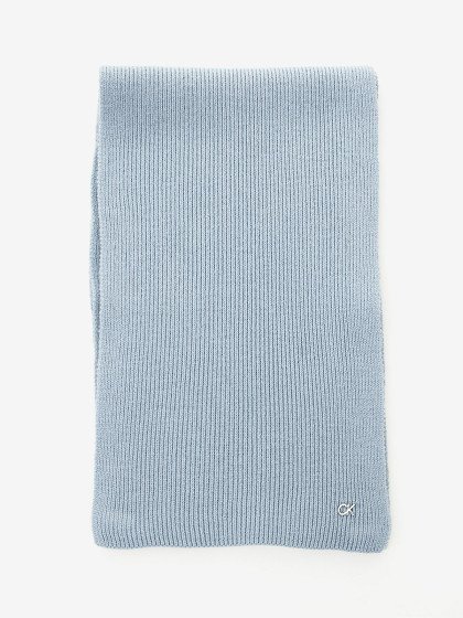 CALVIN KLEIN Šalikas su vilna ir kašmyru, CK METAL CHUNKY RIB HW SCARF