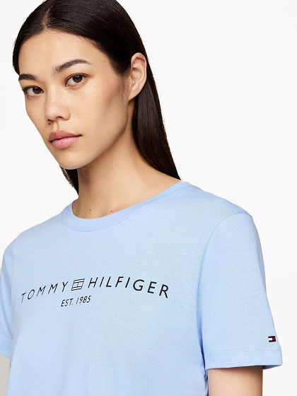 TOMMY HILFIGER Moteriški marškinėliai trumpomis rankovėmis, REG CORP LOGO C-NK SS