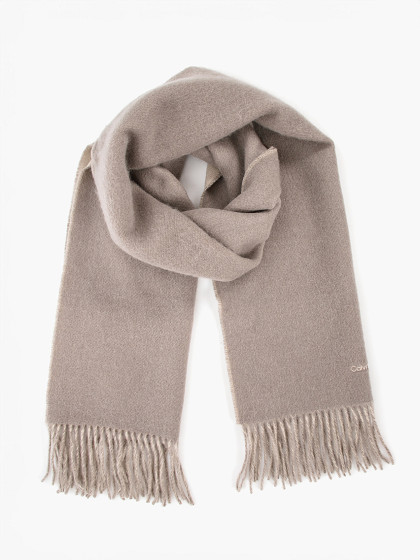 CALVIN KLEIN Šalikas 100% vilna, FRINGES TWO TONES SCARF 40x200