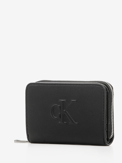 CALVIN KLEIN Moteriška piniginė, SCULPTED MED ZIP AROUND DEBOSS