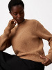 CALVIN KLEIN Moteriškas megztinis su vilna, BOUCLE RIB C-NK RELAXED SWEATER