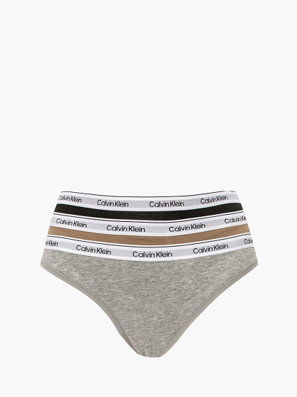 CALVIN KLEIN UNDERWEAR Moteriškos kelnaitės su juostele, 3 vnt. THONG