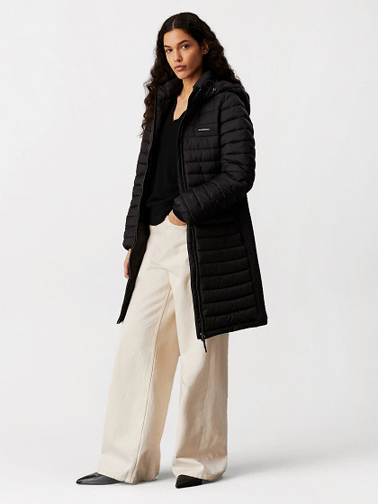 CALVIN KLEIN Žieminė moteriška striukė, LW PADDED SMOCKING KNEE COAT