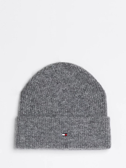 TOMMY HILFIGER Moteriška kepurė su vilna, ESSENTIAL FLAG FUZZY BEANIE