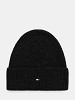 TOMMY HILFIGER Moteriška kepurė su vilna, ESSENTIAL FLAG FUZZY BEANIE