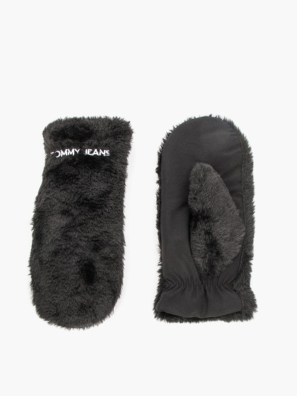 TOMMY HILFIGER Moteriškos pirštinės, LINEAR LOGO FUR GLOVES